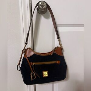 Dooney & Bourke Dark Blue and Tan Shoulder Bag